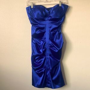 Blondie Nites Royal Blue Satin Dress